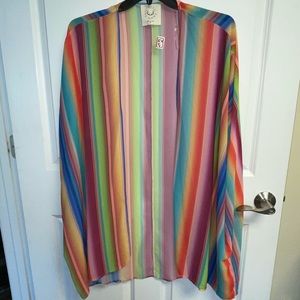 rainbow stripped shawl